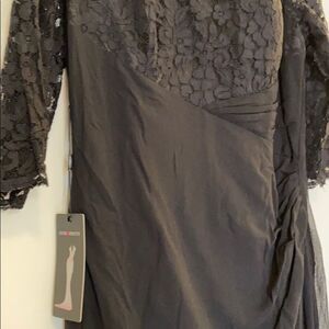 Black Chiffon and Lace Evening Dress